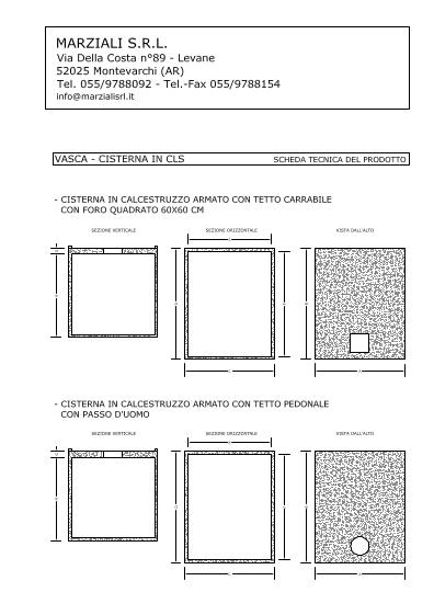 CISTERNA CEMENTO mc.20  Litri 20000 L250xP341xH290-300 Prefabbricati  cemento