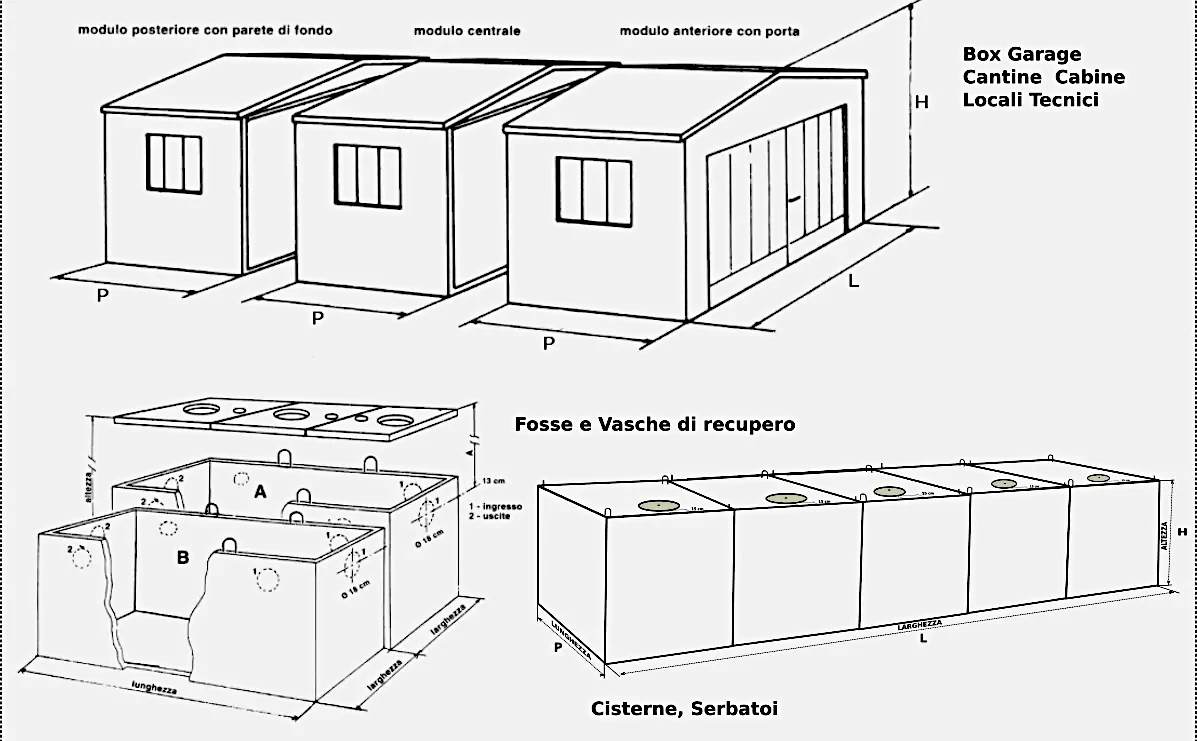 tbox, garage, cantine, cisterne , fosse, vasche in moduli componibili
